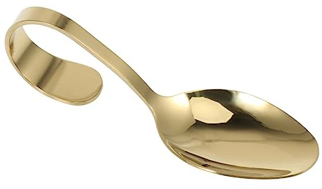 Ciieeo Cucchiaio da Portata in Acciaio Inox Manico Curvo, Costruzione Solida e Bilanciata, Progettato per Feste, Cucina e Servizio Antipasti