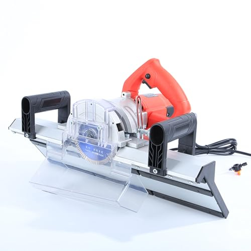 Coupe-carreaux électrique avec Coupe-scie, 45 Degrés 13 000 Tr/min 1 200 W, Machine de Chanfreinage de Carrelage Haute Résistance avec Pompe à Eau 12 V, Tuyau de 2,2 M, (Prise UE