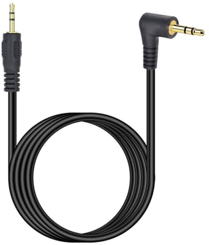 HUHANGGod 90Degree Right Angle 2.5mm Audio Aux Cable (1.8 meter) | 3Poles 2.5mm to 2.5mm Male to Male Subminiature Stereo Headset Headphone Jack Gold Plated Connector Wire Cord Plug Cable