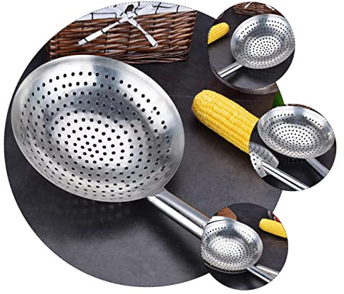 Garneck Edelstahl Sieblöffel Hitzebeständig Langer Griff Großer Colander Für Hot Pot Und Frittierfett Filtern Robustes Küchenölfilter-sieb Spülmaschinenfest Vielseitig Für Gemüse Fleisch w