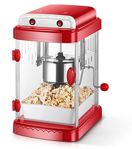 XNZJHPP Commercial Popcorn Machine Electric Household Popcorn Machine Hot Air Popcorn Maker 1-Button Operations