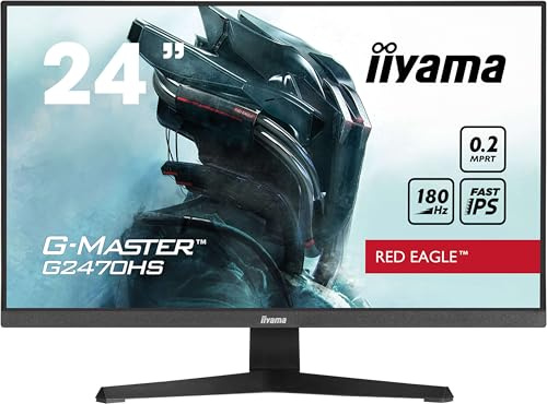 iiyama Ecran 24 G-Master G2470HS-B1 Red Eagle, Fast IPS, FHD@180Hz, 0,2 ms, HDMI/DP/, Freesync Premium, Black Tuner, Speakers, ecran pc Gamer