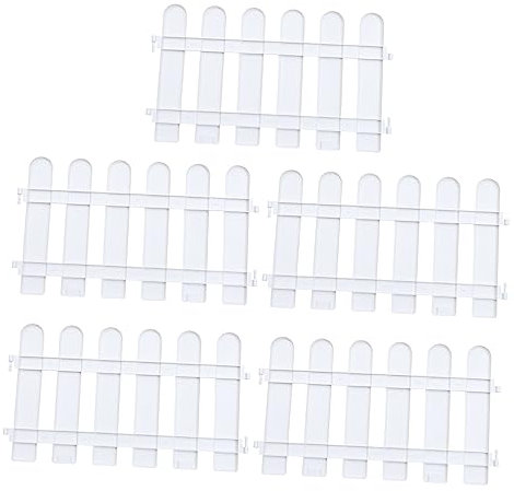 Mipcase Lot de 5 Piquets de Clôture de Jardin en Plastique Bordures Décoratives pour Clôture de Jardin