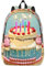 BREAUX Mochila de lona con estampado de pastel grande con texto en inglés Happy Birthday, bolsa de viaje, mochila casual con bolsillo para laptop de 15 pulgadas, Negro, M
