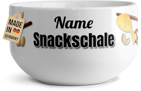 Print Royal PR Müslischale mit Name selbst gestalten - Snackschale - Salzig - Personalisiertes Geschenk zum Geburtstag, Weihnachten, Danke sagen, Vatertag, Muttertag | Keramik, 500 ml