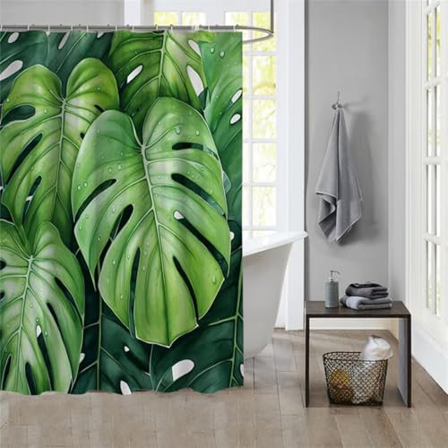 Duschvorhang TropicalShower Curtain Curtains, Duschvorhänge Duschrollo 120x180cm Duschvorhang Mit Gewicht Badewanne, Duschrollo für Badewanne, Duschvorhang Textil Stoff Bad Vorhang Badevorhang 1029