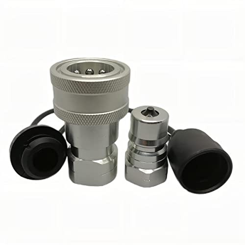 CHENYN Raccordo rapido e scollegamento Idraulico da 3/4 NPT ISO7241-B, Set di Giunti a sgancio rapido con Cappucci Antipolvere H6-63/62
