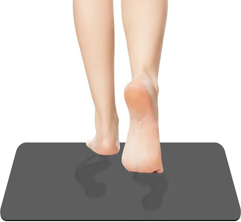 Qirc Bath Mats Rug for Bathroom, Large Diatomaceous Earth Shower Mat, Non-Slip Super Absorbent Quick Drying Bath Mat for Shower Stall Bathtub Sink Bedroom, Easy to Clean (Dark Grey, 40 * 60cm)