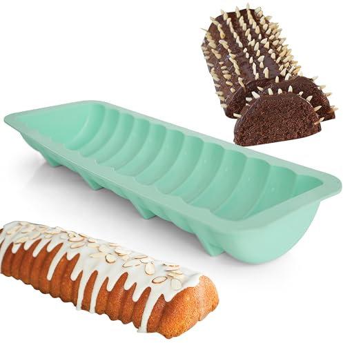Zorazio Almond Cake Pan Nonstick,Rehrucken Cake Pan Silicone,Loaf Bread Baking Pan BPA Free,1Pack