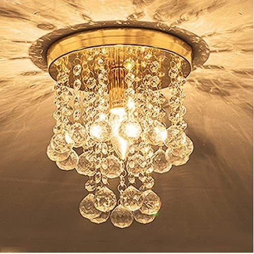 Lamp Candelabros Pequeña Luz De Techo Cristal 20 Cm E14 Fuente De Luz Dormitorio Balcón Lámpara Creatividad Entrada Pasillo Luces Colgantes Vestidor Lámpara Pequeña Forma Redonda Lamp