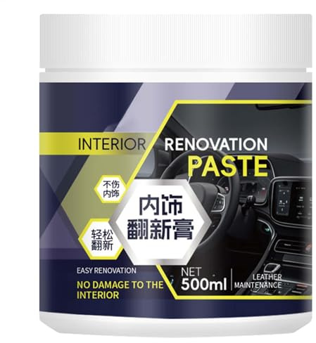 Pâte de nettoyage d'entretien du cuir – 500 ml – Pâte de rénovation de console centrale | Fournitures de nettoyage d'intérieur de voiture multifonction pour sièges et canapés