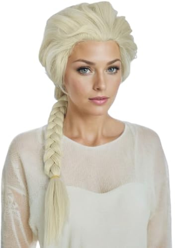 Linfairy Peluca larga para mujer para Halloween fiesta de disfraces cosplay y películas (Light Blonde)