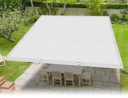 Sonnenschutz Segel 50 x 250 cm 98% Uv Schutz Reißfest Wetterfest Wasserdicht Langlebiges Sonnensegel Garten Segel Vielen Größen mit Spannseilen für Außenbereich Garten, Weiß