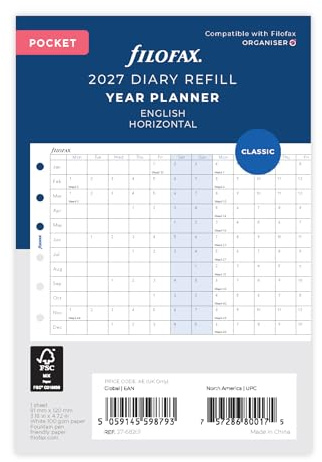 Filofax Pocket Horizontal Year Planner 2027