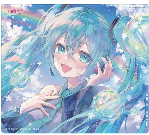 Wallhack x Hatsune Miku SP-004 Glas-Mauspad, Summer Miku, 49x43cm | Kollaborationsedition mit Summer-Miku-Design, professionelle Speed-Oberfläche aus gehärtetem Glas, in großer Größe.