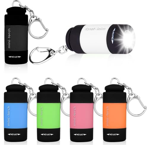 LEKEFETO 6 pièces Mini lampe de poche LED: lampe de poche pour enfant, petite avec cordon, étanche IP65, pour le camping, l'extérieur, les urgences