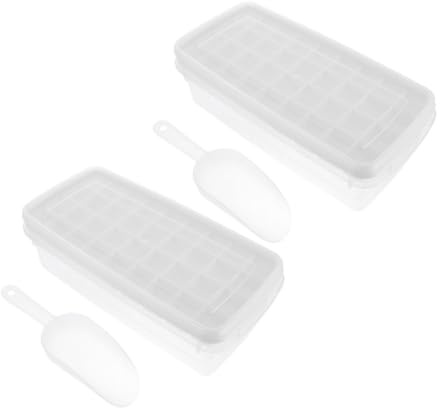 UKCOCO Bandeja para Hacer Cubitos de Hielo de Silicona con Tapa, 36 Cavidades, Resistente a Roturas, 2 Juegos para Uso Doméstico en Verano