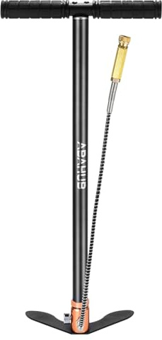 Abahub Hochdruck Handpumpe Luftgewehr PCP Pumpe,4500/6000 psi mit Manometer | 3-stufige Hochdruckluftpumpe Handpumpe für Luftpistole Kajak SUP Bootsreifen Autoreifen Motorrädern