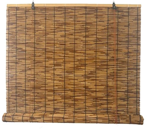 Tende a rullo in bambù per esterni, per patio, tende da sole in bambù naturale, dimensioni regolabili da 50 x 100 cm a 120 x 200 cm, protezione dai raggi UV, ecologica, per finestre