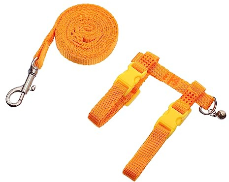 LOLIPPYY 2 Stück Pet Harness Brustgeschirr für Kleine Haustiere Leichtes Langlebiges Zuggeschirr für Kaninchen und Meerschweinchen Komfortabel und Tragbar Orange