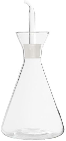 DRW Huilier en verre borosilicate de 500 ml avec bouchon anti-goutte transparent 19,5 x 11 x 11 cm