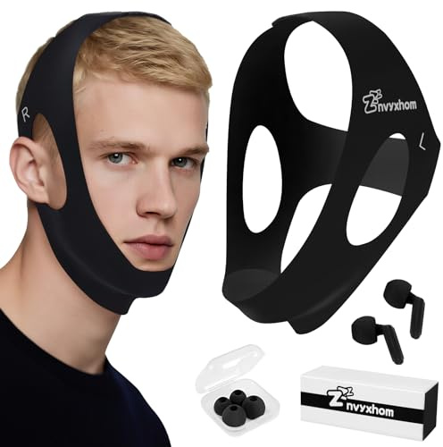 Anti Snore Chin Strap for Sleeping Jaw Tape Mouth Snoring Sleep Devices Stopper Solution Cpap Users Head Mouthpiece to Keep Closed Mandibular Advancement Reducing Aids Men Women