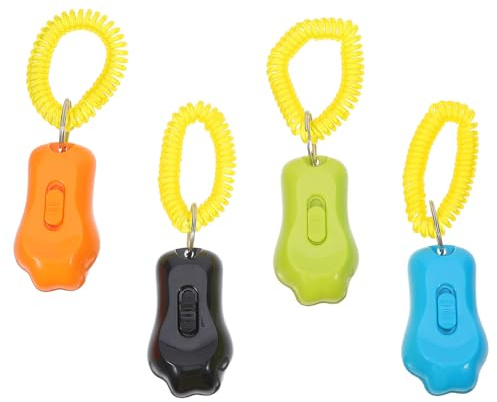 TOYANDONA 4 Stück Hundetrainingsklicker mit Handgelenkschlaufe Reaktionsschneller Clicker für Katzen und Hunde Sicheres Haustiertrainingsgerät fürs Verhaltenstraining