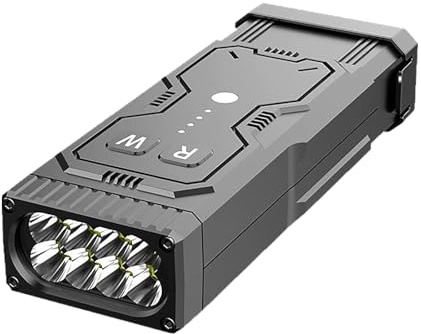2026 Lampe de poche LED multifonction rechargeable avec détecteur pour voyage, camping, urgences pour hommes et femmes (noir, 5,3 x 2,7 x 13,3 cm)