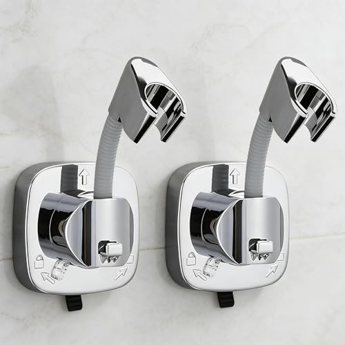 Soporte para cabezal de ducha con ventosa, 2PCS, Silver