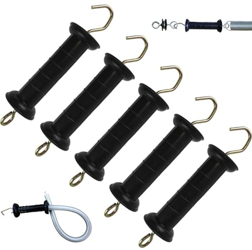 Electric Fence Gate Handles 5Pcs 10 Insulated PP Electric Fence Handles with Galvanized Iron Hooks for Farm|Agricultural Fencing