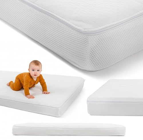 SLIPIO Babymatratze Air Premium (1er Pack), Weiß (140 x 70 x 11 cm, Silver Atmungsaktiv)