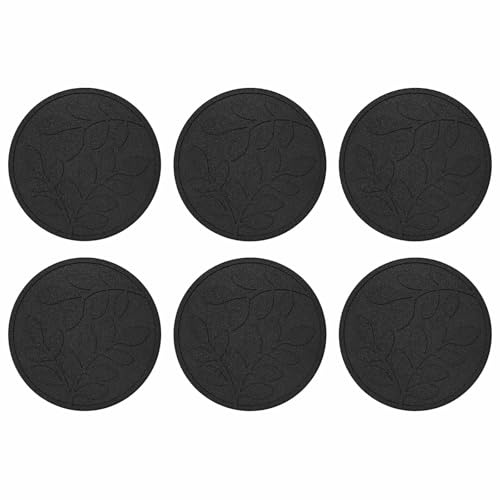 vidaXL Gehwegstein 6 pcs Schwarz Ø 44 x 2 cm Gummi, Moderner Garten, Gummipfad, langlebiges Outdoor-Zubehör, Gartenstein-Deko, minimalistisches Landschaftselement