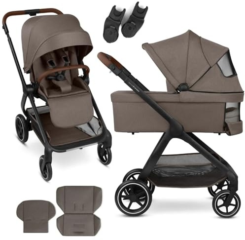 ABC Design City Life 2in1 Kombi-Kinderwagen bis 22 kg - Nature | Bis 22 kg, mit Babywanne und wendbarer Sitzeinheit, Liegeposition, Teleskopschieber und Einkaufskorb