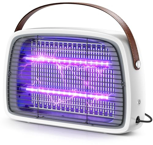 Lampe Anti Moustique,4200V 2x20W LED Tue Mouche Electrique, Piège à Moustiques Silencieux avec Bac Amovible, Destructeur d’Insectes pour Intérieur – Maison, Chambre, Cuisine, Salon