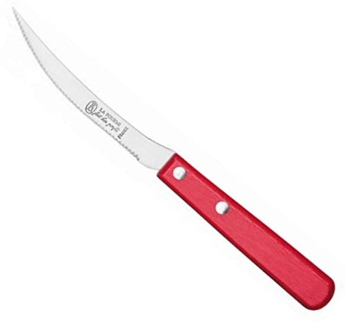 LA FOURMI Couteau à tomate rouge, lame inox cranté 19 cm - Fabrication Française