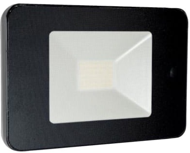 Projecteur LED à télécommande noir, 32W, 2800 lumens, IP65, 4000K, détecteur de mouvement HF, étrier orientable, garantie 3 ans - Tibelec