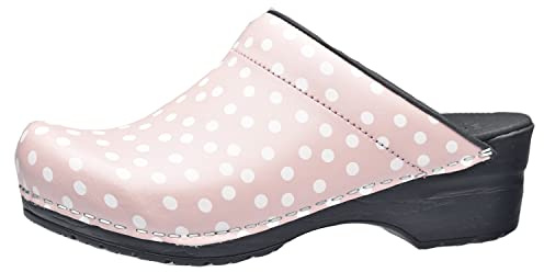 Sanita Fenja Mule Clog | Original Handmade Flexible Leather Clog for Women | Maximum stability | Anatomical shaped footbed with soft foam | Shock absorbing heel | Pink | 37