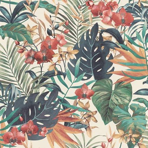 Rasch Denzo 833126 Papier peint intissé Motif fleurs et feuilles