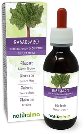 Rabarbaro (Rheum palmatum o Rheum officinale) radici e rizomi Tintura Madre analcoolica Naturalma - Estratto liquido gocce 120 ml - Integratore alimentare - Vegano
