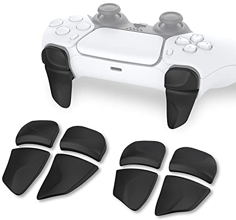 PlayVital Bouton Manette pour ps5 Gâchette Protection pour PS Portal,Trigger Stop pour ps5 Edge Controller Accessoires Extension，2 Pairs-Noir