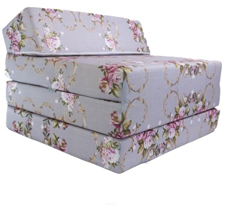 FORTISLINE Klappmatratze 200x70x10 cm mit Kopfteil, 3-teilige Faltmatratze, Gästematratze und Reisematratze, Schaumstoffmatratze mit waschbarem Bezug, Oeko-TEX, hergestellt in der EU