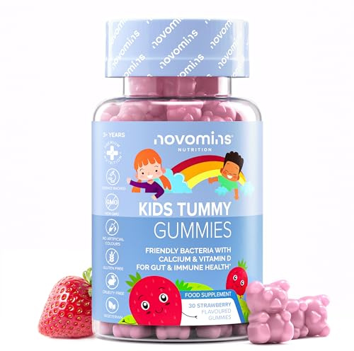 Probiotika für Kinder - Darmbakterien - Bakterienstämme Lactobacillus mit Calcium & Vitamin D - Gummibärchen für Darmflora Aufbau - Alternative zu Probiotika Kapseln - 30 Gummis - Novomins