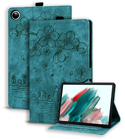 Succtopy Cover Galaxy Tab A8 10.5 2021 SM-X200/X205/X207 Custodia in Pelle PU Flip Stand Cover Samsung Tab A8 2021 Portafoglio Porta Penna Slot Card Tablet Custodia Galaxy Tab A8 2021 - Verde Chiaro