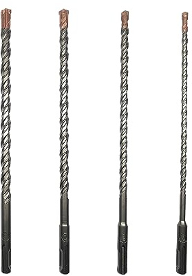 CAVATINY 4tlg SDS Plus Bohrer Set - SDS Hammerbohrer für beton, ziegel, zement, stein mit 4 Schneiden - inkl. 6tlg. Größen 6 8 10 12 x 260mm - SDS Plus-Schaft passend für Bohrhammer
