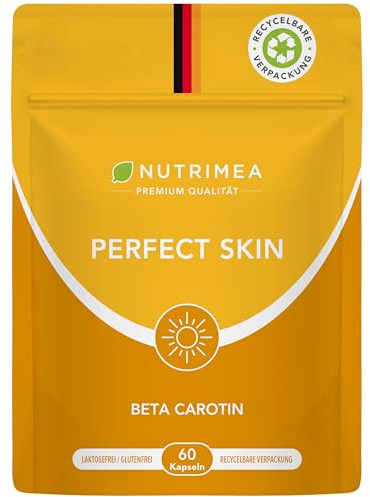 Beta Carotin Bräunungskapseln | 2in1 Natural Tan Bronzer Perfect Skin | Natürliche Bräune + Hautschutz | Vitamin A E Selbstbräuner Kapseln 100% Vegan