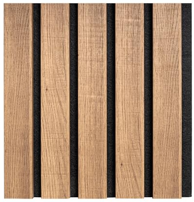 Tuda Grass Direct Premium Acoustic Wall Slatted 3D Wood Veneer Panels - 260cm x 30cm (2 Pack) - Dark Oak