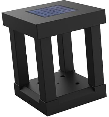 Hemobllo Outdoor Post Light Solar Charging Waterproof Garden Fence Decorative Column Lamp with 3-Color Switch (3000k/4000k/6000k) and 4-Section Pole for Lawn and Backyard Lighting