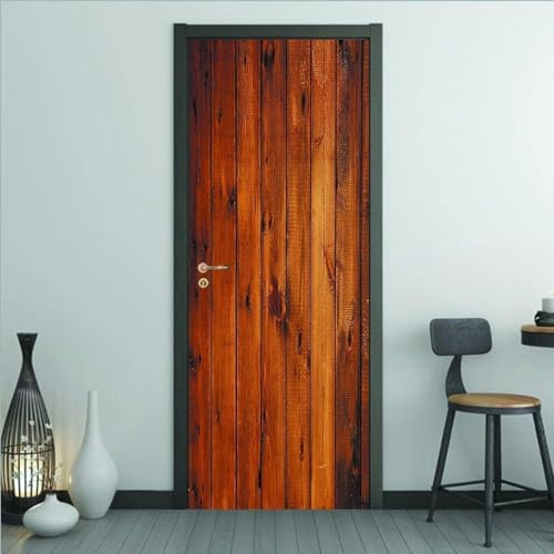 Türtapete Selbstklebend 80x200 cm Türfolie Selbstklebend Vintage-Holz Türaufkleber Türposter Bauernhaus Türsticker Fototapete 3D Effekt für Schlafzimmer Wohnzimmer Küche A4323