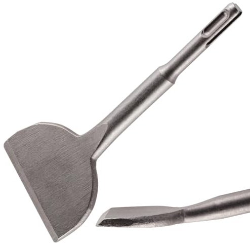 Rennie Tools SDS Plus Bent Tile Chisel 165mm x 75mm, SDS Bit for Ceramics, Floor Tiles & Concrete