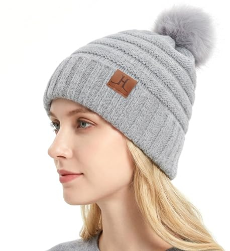 ZASFOU Damen Winter Mütze Beanie mit Fleecefutter Warme Kunst Nerz Samt Wintermütze Thermo Strickmütze Mützen für Frauen Geschenk